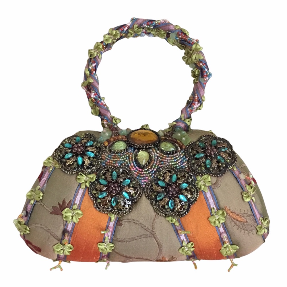 Vintage Mary Frances Beaded Round Handle Handbag
